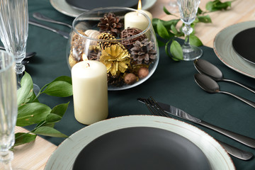Beautifully served festive table