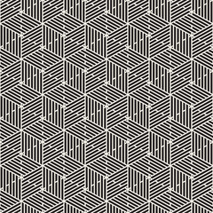 Vector seamless geometric pattern. Simple abstract lines lattice. Repeating stripes and triangle shapes tiling.