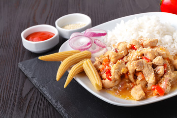 Spicy chinese chicken fried rice