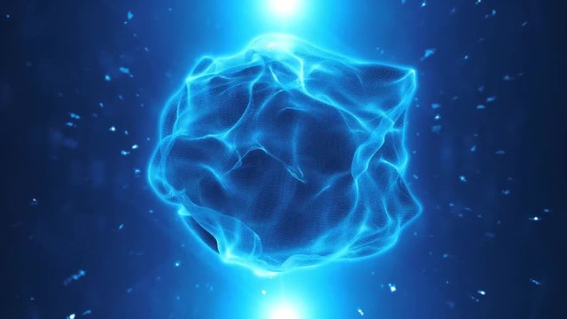 Organic Plasma Sphere Background Loop/ 4k animation of an abstract organic plasma sphere background waving and spinning, seamless looping