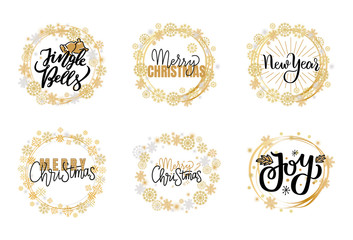 Merry Christmas Fest Greetings, Calligraphic Print