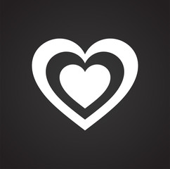 Heart icon on black background for graphic and web design, Modern simple vector sign. Internet concept. Trendy symbol for website design web button or mobile app