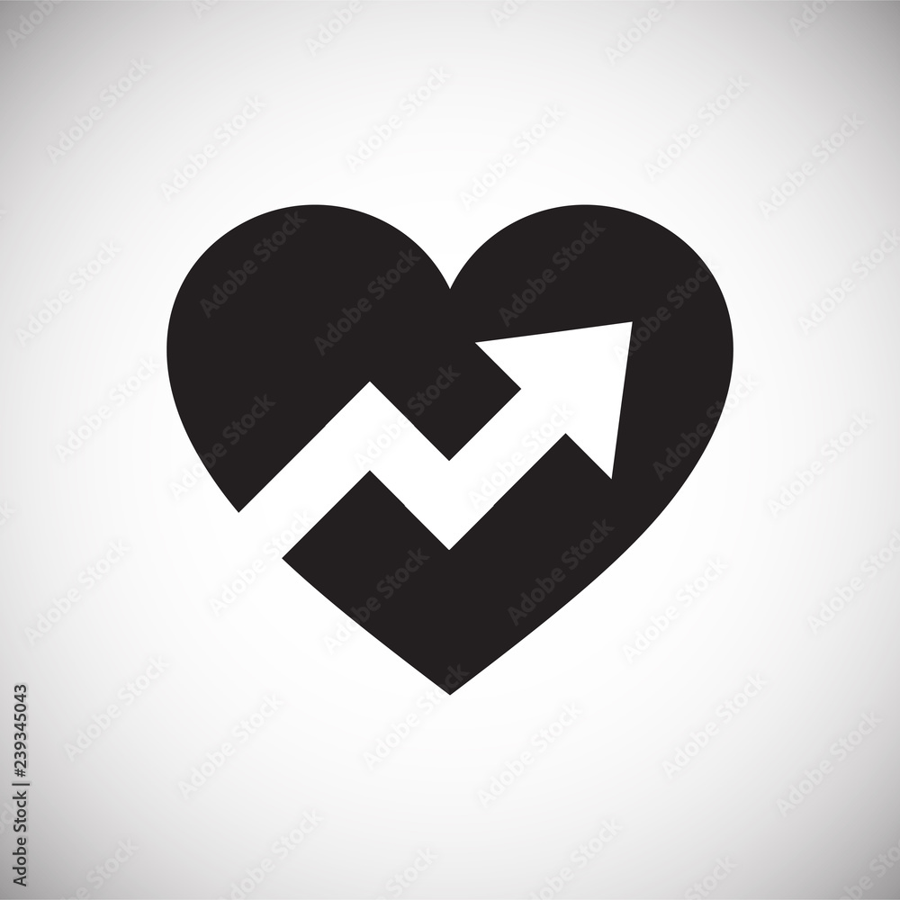 Poster heart with arrow icon on white background for graphic and web design, modern simple vector sign. int