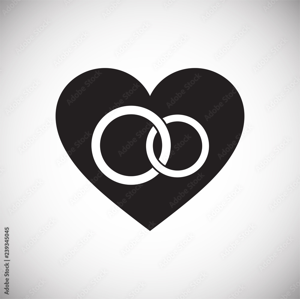 Poster heart rings icon on white background for graphic and web design, modern simple vector sign. internet