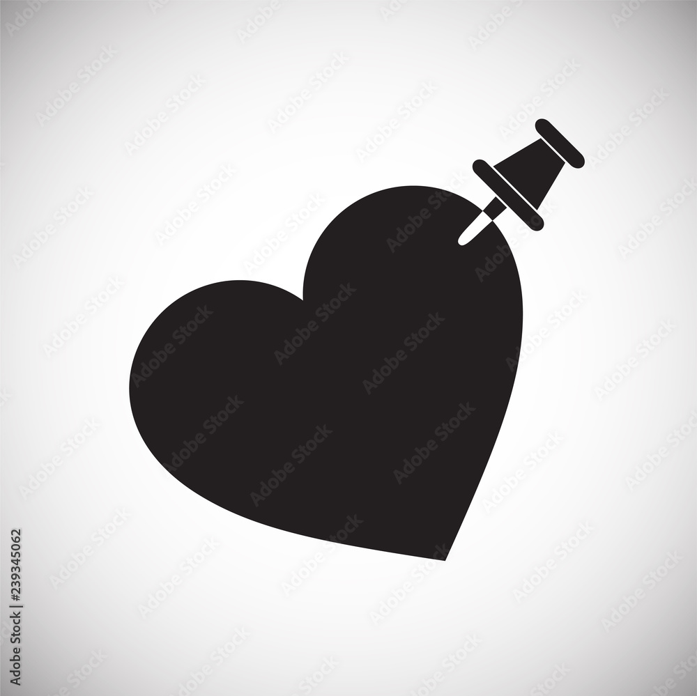 Poster pinned heart icon on white background for graphic and web design, modern simple vector sign. interne