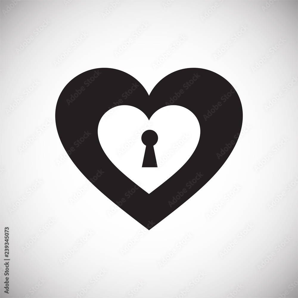 Poster heart pad lock icon on white background for graphic and web design, modern simple vector sign. inter