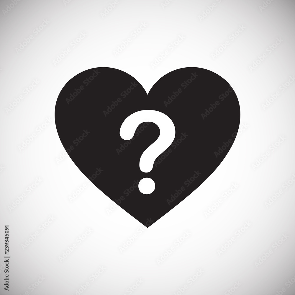 Poster heart question icon on white background for graphic and web design, modern simple vector sign. inter