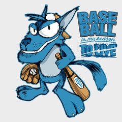 Baseball wolf mascotte