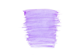 Abstract watercolor purple (violet) shades pattern texture art (hand painted) on white background with copy space