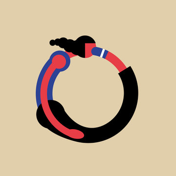 Feedback. Illustration of a person eating herself 