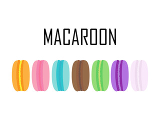 Set of colorful Macaroons isolated on white background