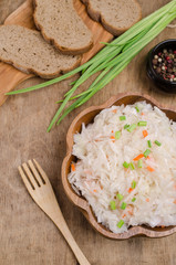Traditional sauerkraut with carrots
