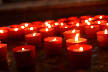 candles in the temple, portugal