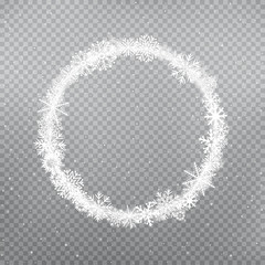 snowy round frame template