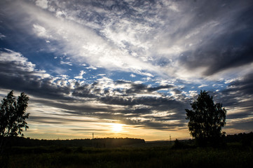 sunset in the mountains