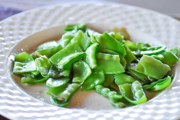 stir-fried vegetable or stir-fried green peas