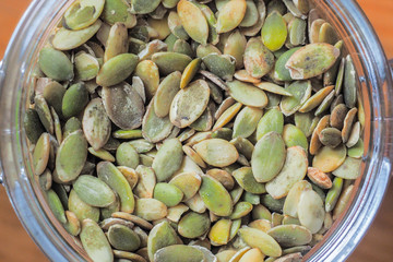 Pumpkin seeds as a backgroun.