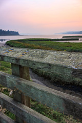 vertical of sunset over wetlands near belfair washington seen from lookout