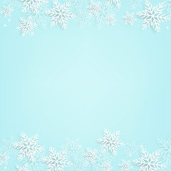 Fototapeta na wymiar Blue Background With Snowflake