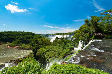 Fototapeta na wymiar Iguazu Falls, One of the New Seven Wonders of Nature, in Brazil and Argentina