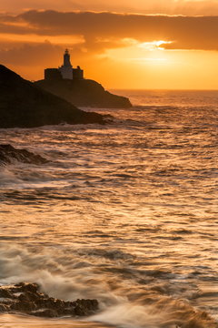 Mumbles Lighthouse, Bracelet Bay, Gower, Swansea, Wales, U.K.