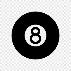 Billiard 8-ball icon transparent