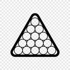 Billiard balls triangle icon transparent