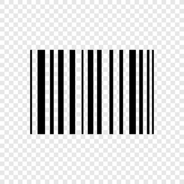 Barcode icon vector transparent grid