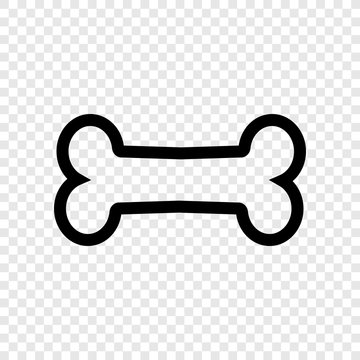 Bone icon vector transparent grid