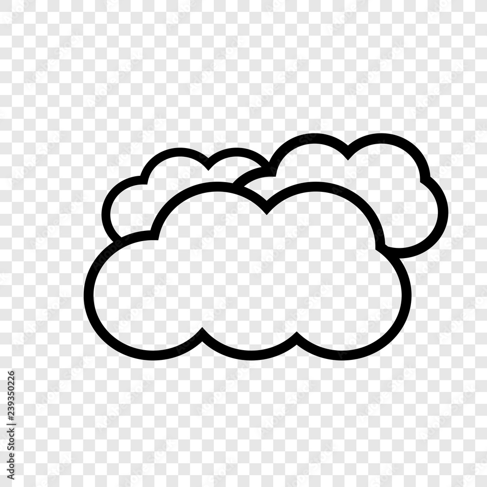 Poster clouds icon vector transparent grid