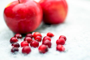 cranberries on a white background