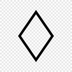 Diamond vector icon transparent grid