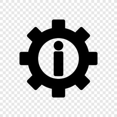 Gear vector, icon transparent grid