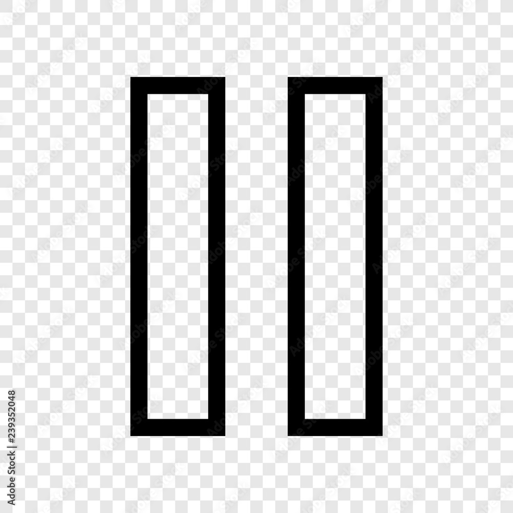 Poster pause icon vector tramsparent grid