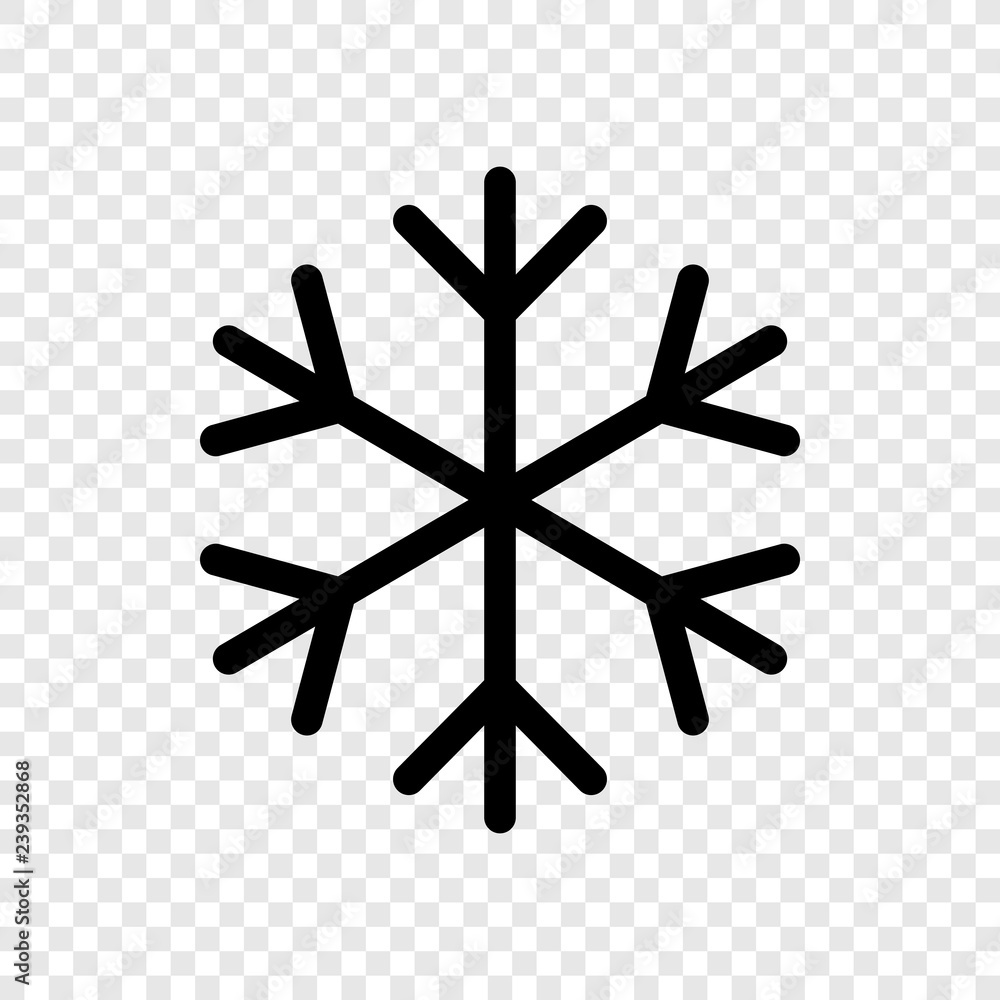 Poster snowflake icon transparent grid