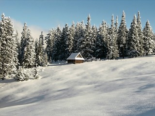 Wooden hut in the Tatra Mountains, Poland