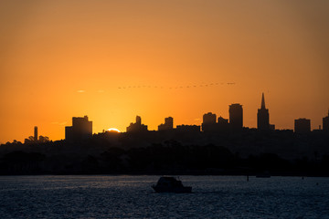 Sunrise over downtown San Francisco, California, USA