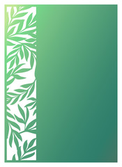 Laser cut ornamental vector template. Die cut paper card with openwork ornament.