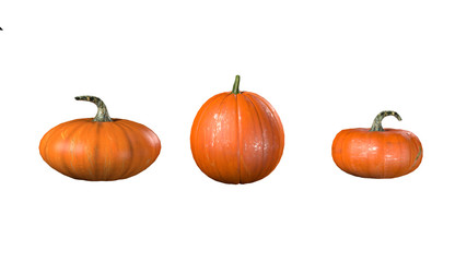 3d render of pumpkin on white background