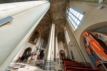 Lviv, Ukraine - September 30, 2016: Church of St. Olga and Elizabeth in Lviv. Interior cad