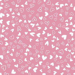 Seamless pattern with colorful hearts for Valentine's Day. Vector