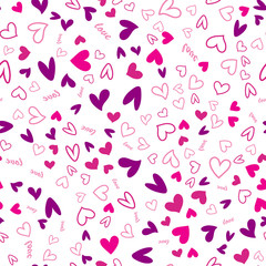 Seamless pattern with colorful hearts for Valentine's Day. Vector