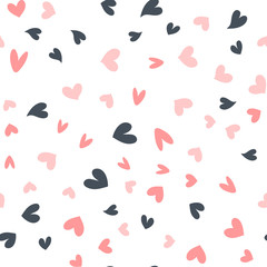 Seamless pattern with colorful hearts for Valentine's Day. Vector