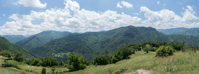 Fototapeta na wymiar View from a mountain top, panorama