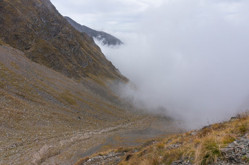 mountain landscape foggy 