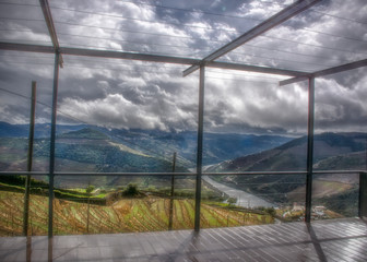 Obraz premium Douro River View from Terrace, Douro Valley, Portugal