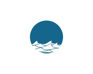 Water wave logo illustration