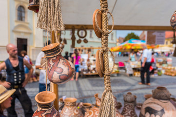 Horezu Ceramics – the art most representative of Romanian tradition/ Ceramics bazar in Sibiu, Romania