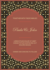 Stylish Wedding Card.  Vector illustration.