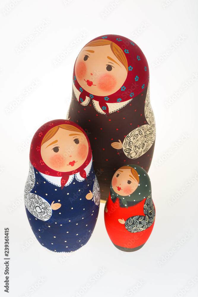 Wall mural Three Russian dolls babushka matryoshka